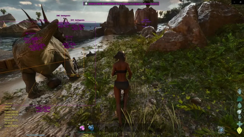 Wallhack outlines for players and wild dinos